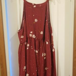 High neck floral dress